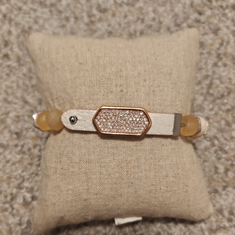 Stella & Dot Gold and Cream Sparkle Bracelet